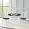 International Concepts 42 in. Solid Wood Round Dual Drop Leaf Dining Table with 2 Chairs in White/Heather Gray K05-42DL-C10-2 - alternate 2
